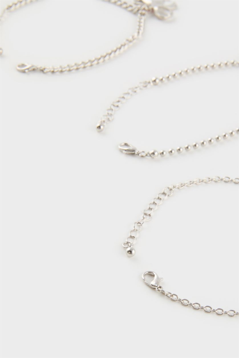 Женщины Разноцветный Женские розовые с камнями 3 пары серебряные браслеты