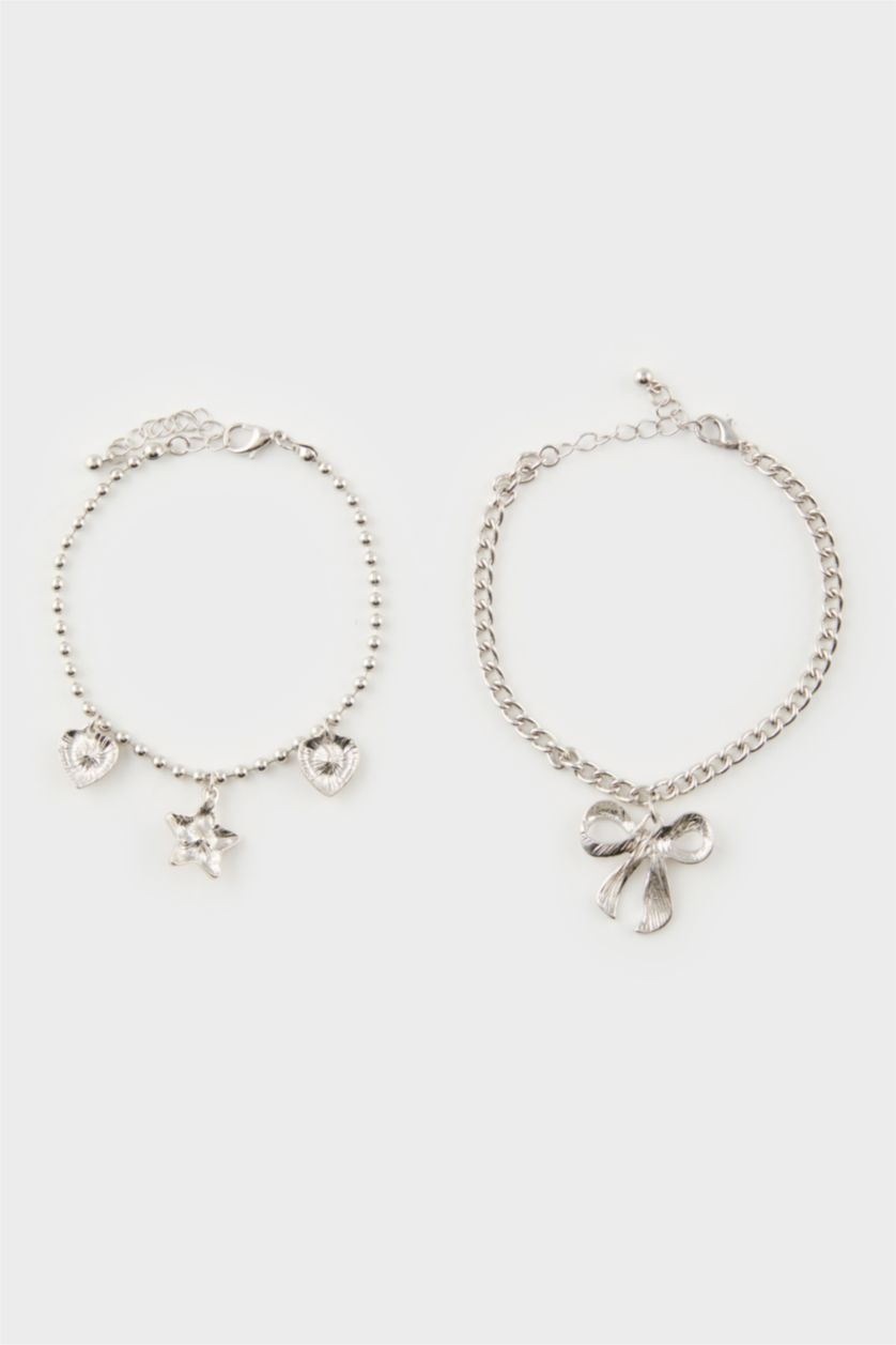 Женщины Разноцветный Женские розовые с камнями 3 пары серебряные браслеты