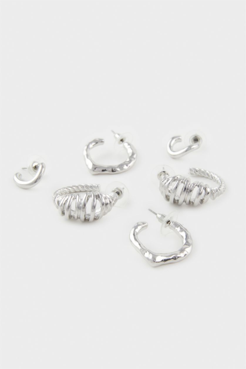 WOMAN SILVER Woman 6 Piece Silver Earrings