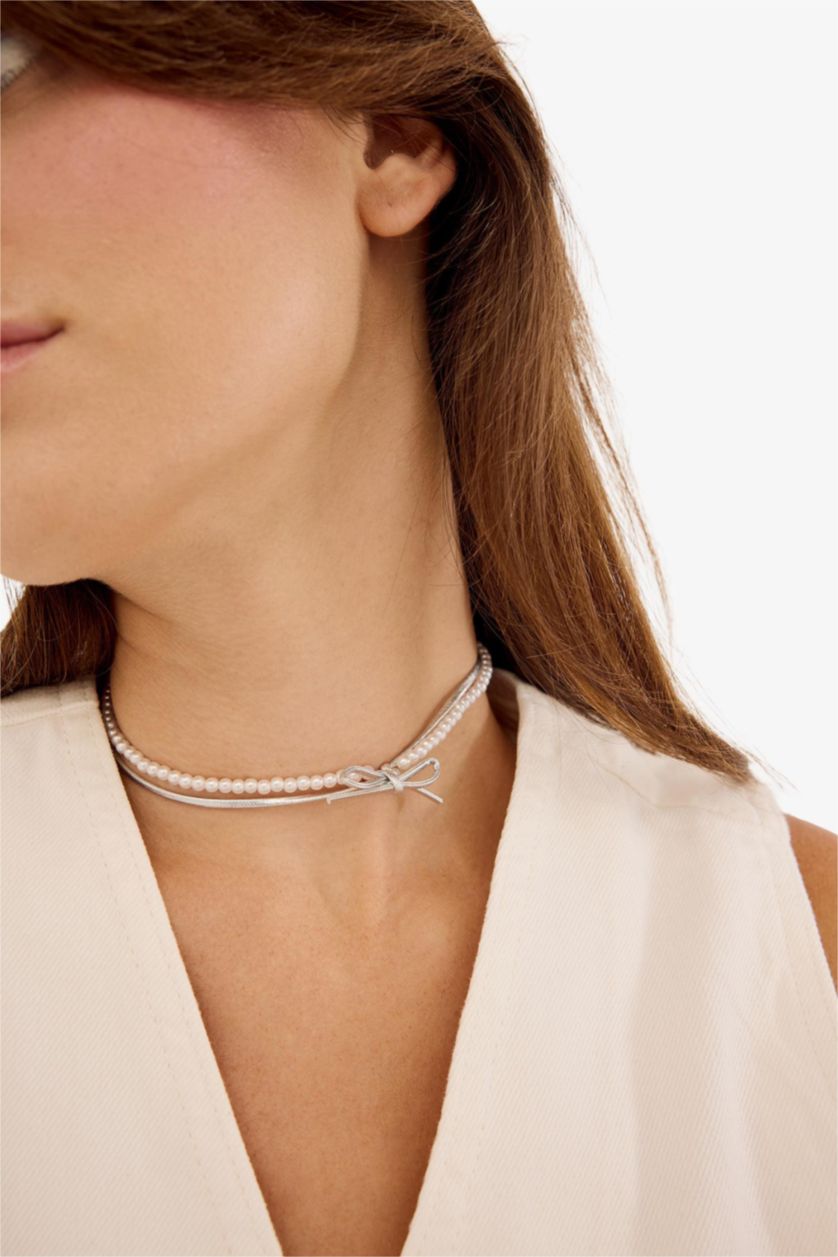 Woman Gümüş Woman Silver Necklace