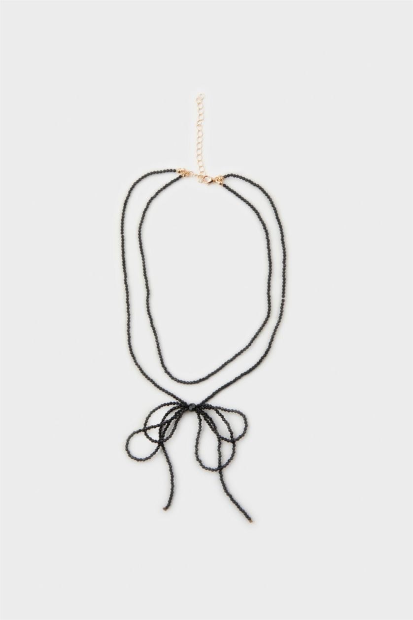 FEMME Noir Collier cordon noir pour femme