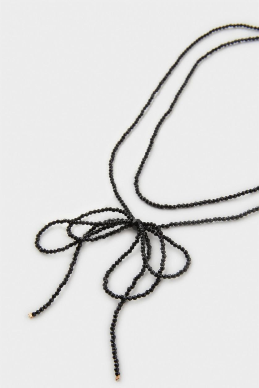 FEMME Noir Collier cordon noir pour femme