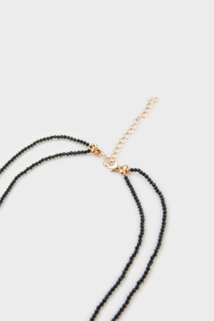 FEMME Noir Collier cordon noir pour femme