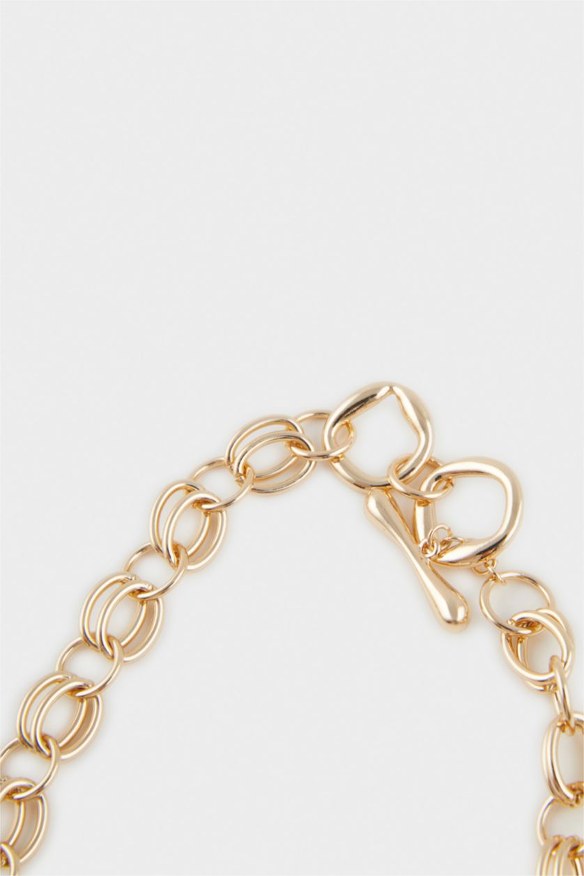 Woman Altın Woman Ribbon Thick Chain Gold Necklace