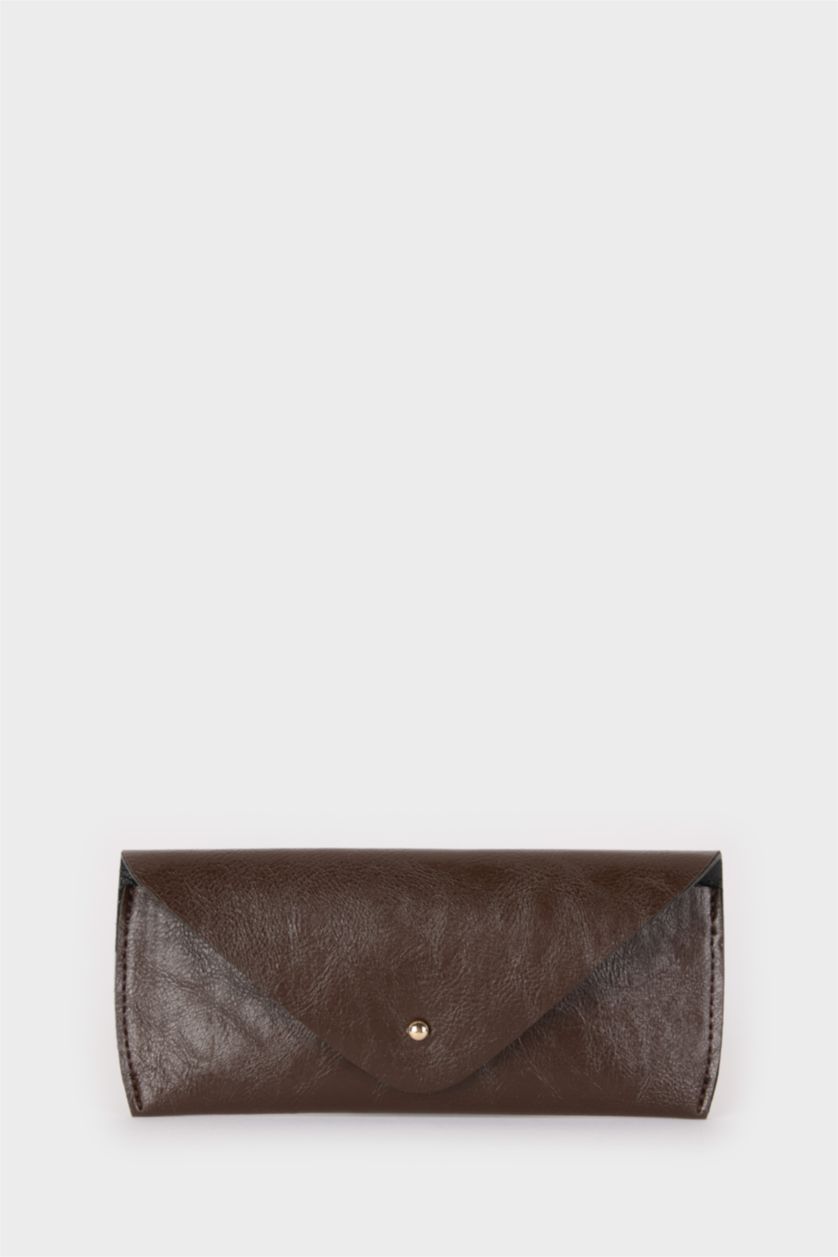 Kadın Camel Unisex Suni Deri Güneş Gözlüğü Kılıfı