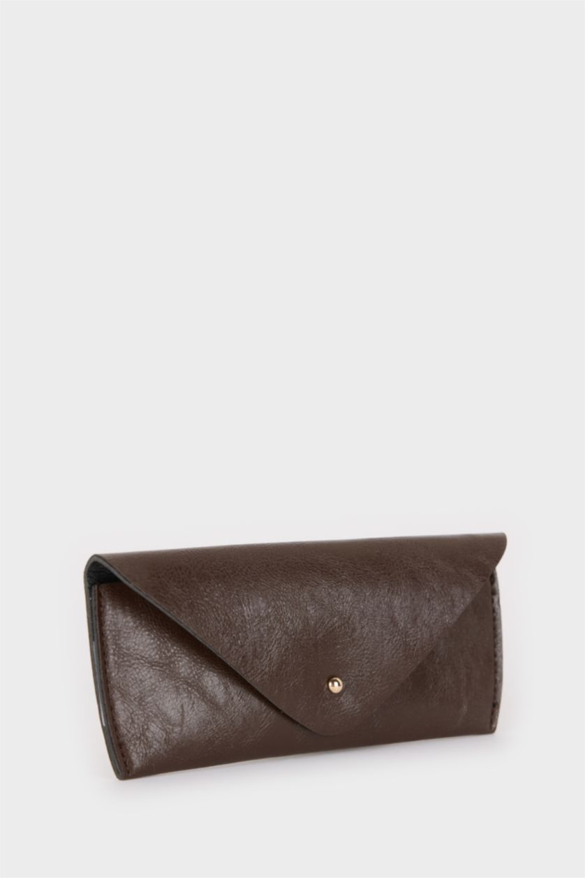 Kadın Camel Unisex Suni Deri Güneş Gözlüğü Kılıfı