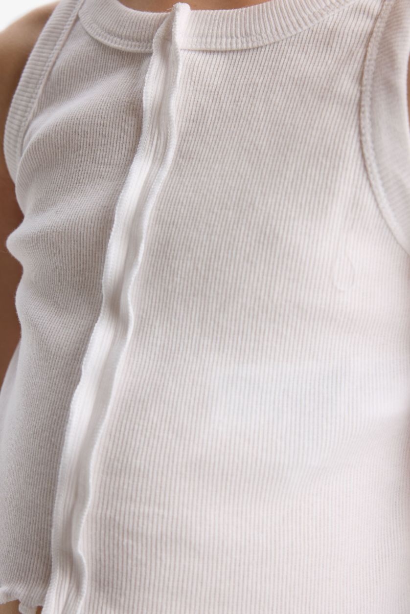 Kız Çocuk - Genç Kız Beyaz Bisiklet Yaka Atlet Kız Çocuk