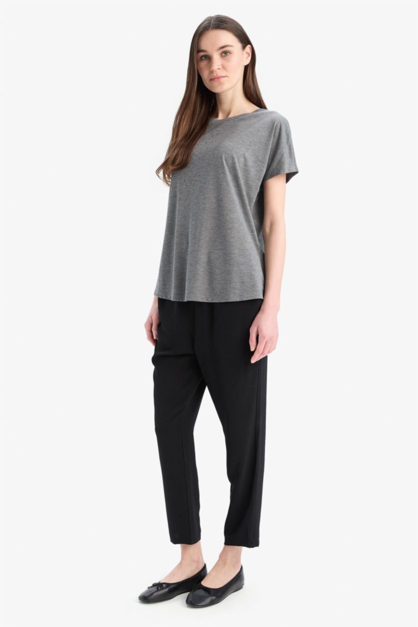 Women Black Straight Fit aerobics Trousers