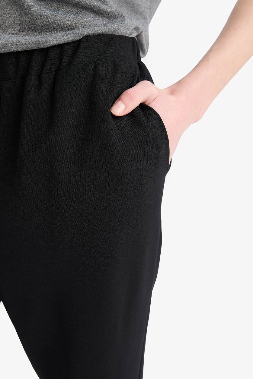 WOMAN Black Straight Fit Aerobin Trousers
