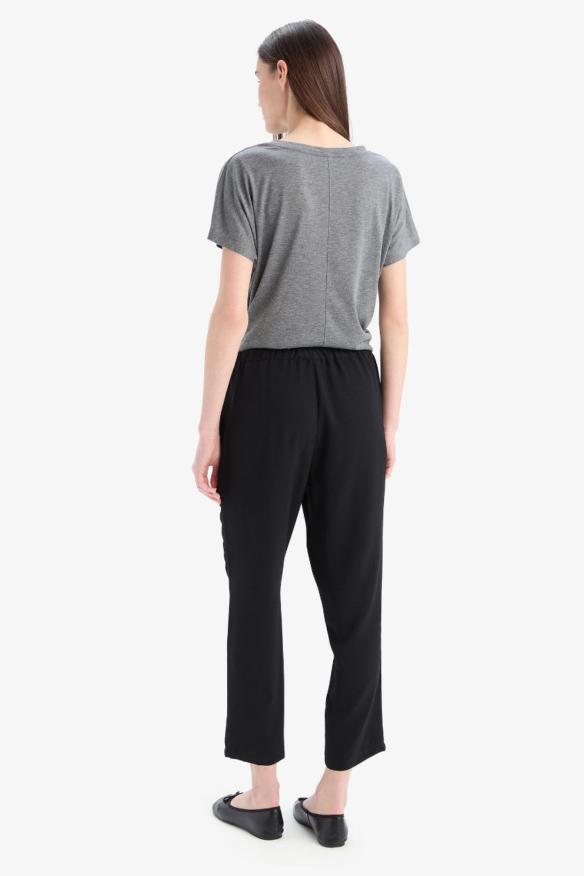 WOMAN Black Straight Fit Aerobin Trousers