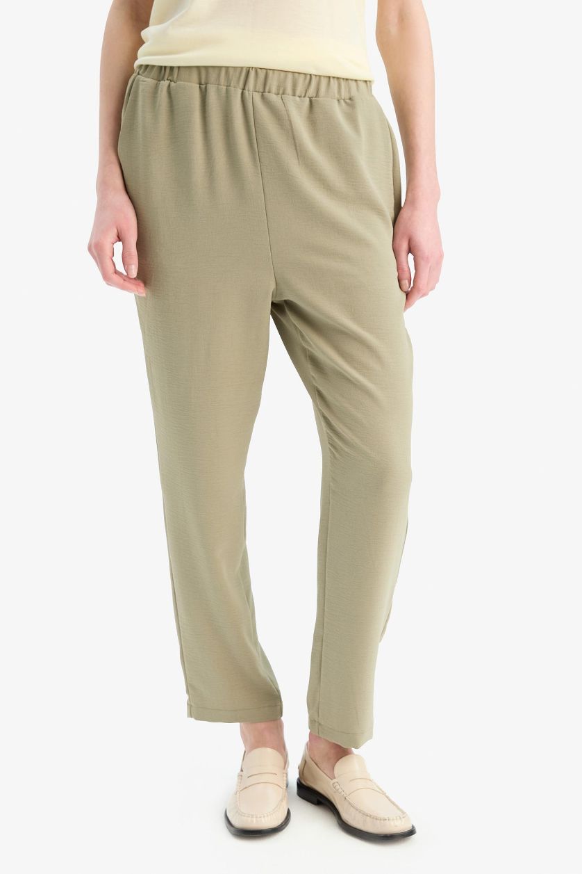WOMAN Khaki Straight Fit aerobics Trousers