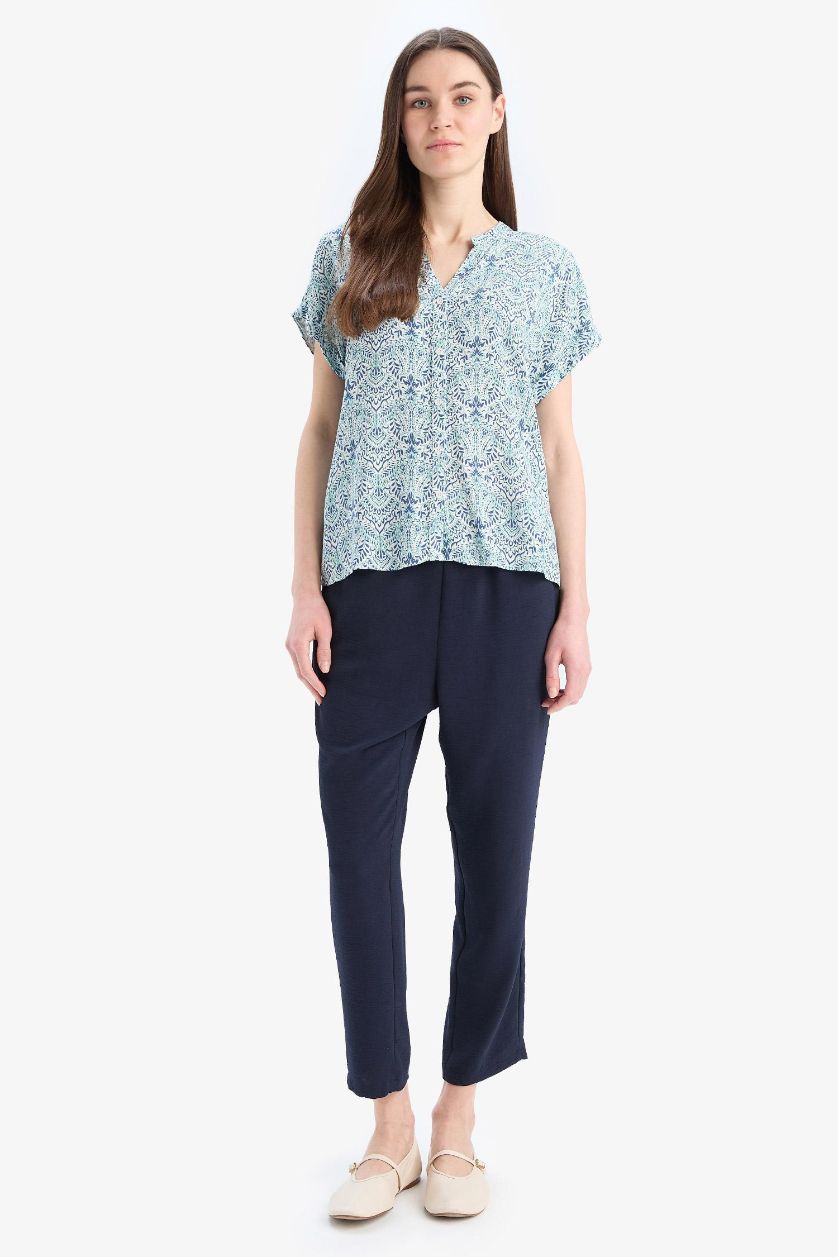 WOMAN NAVY Straight Fit Aerobin Trousers