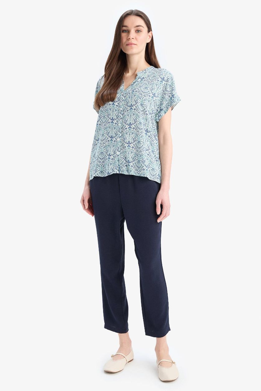 WOMAN NAVY Straight Fit Aerobin Trousers