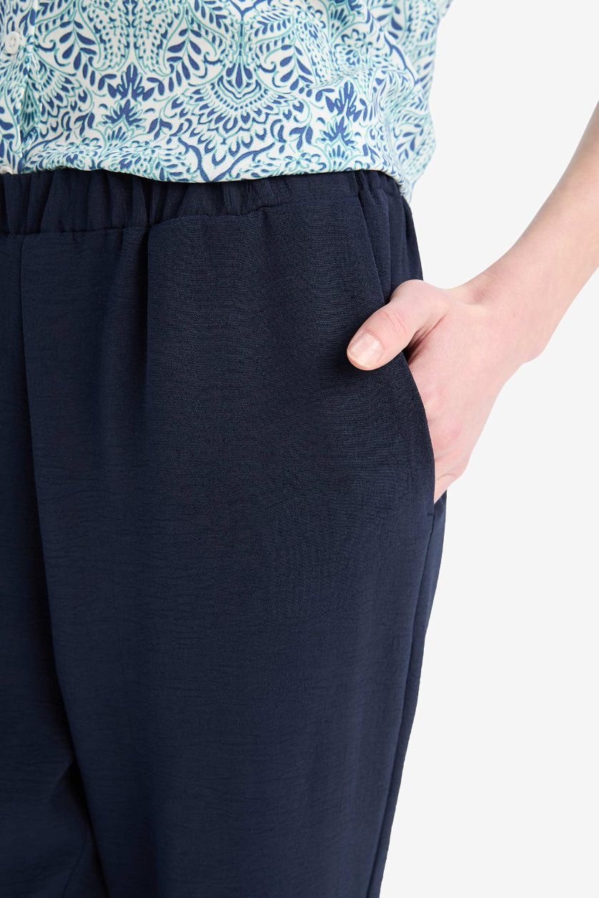 WOMAN NAVY Straight Fit Aerobin Trousers