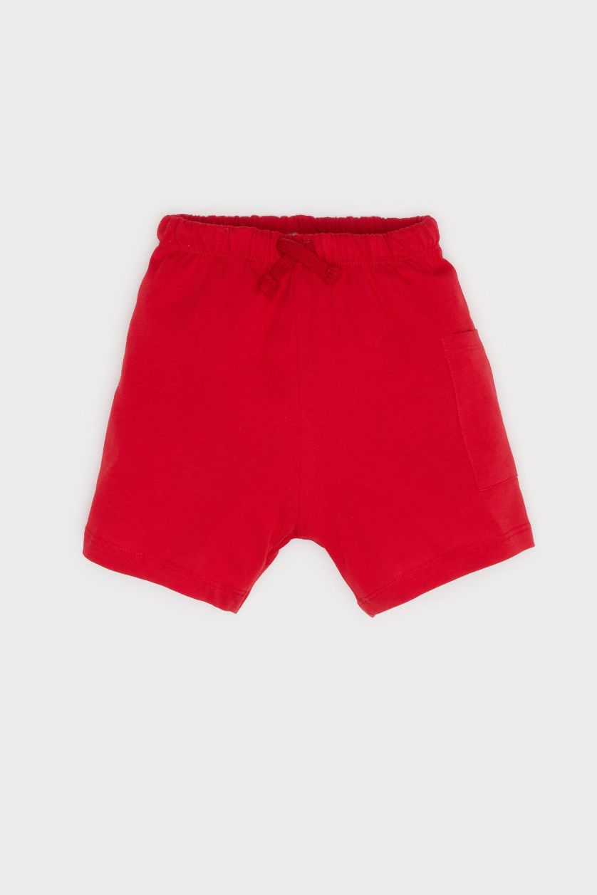 مولود ذكر بيج فاتح طقم بياقة مستديرة من قطعتين