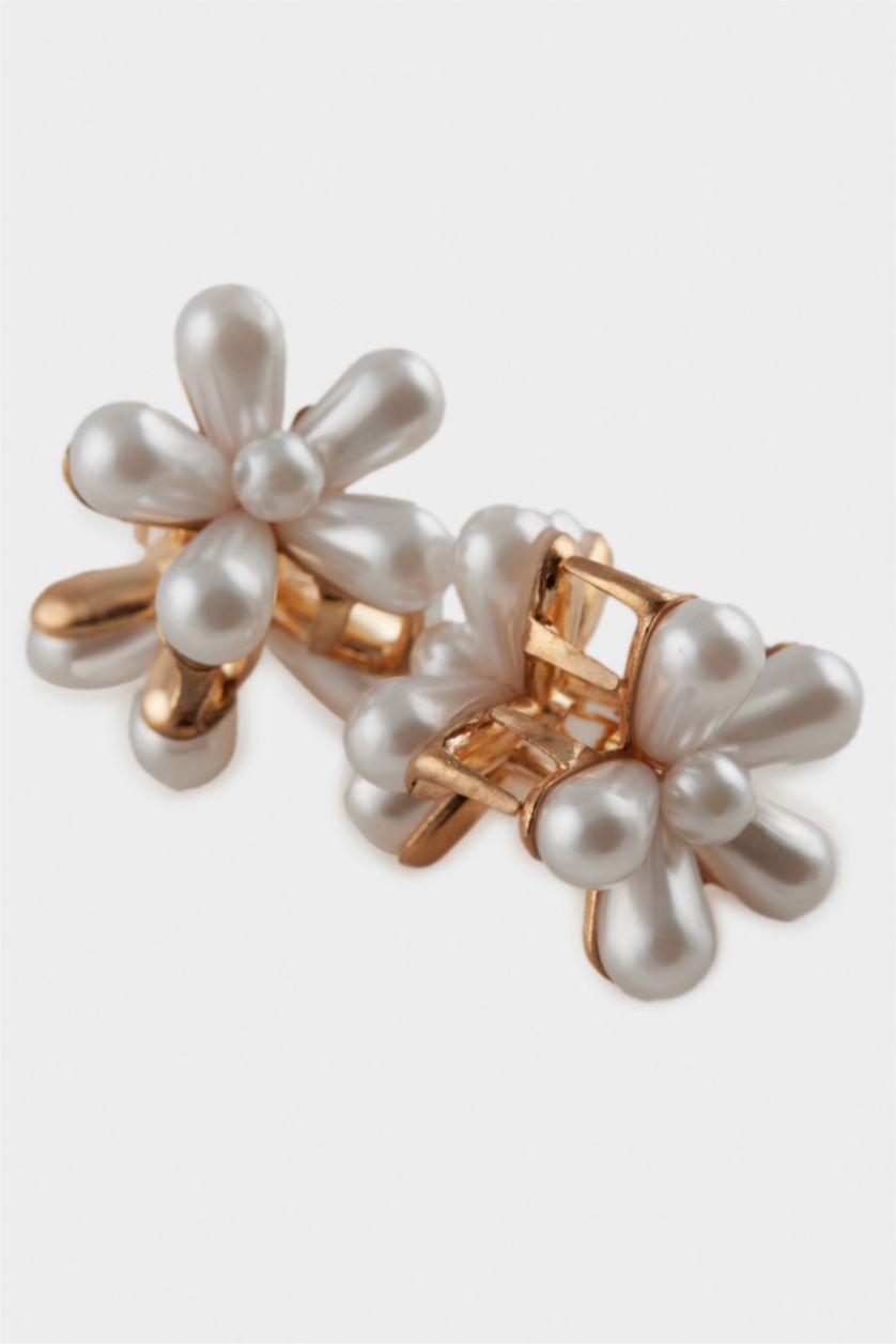 Kadın Karma Kadın 6'lı İnci Çiçek Motifli Mandal Toka