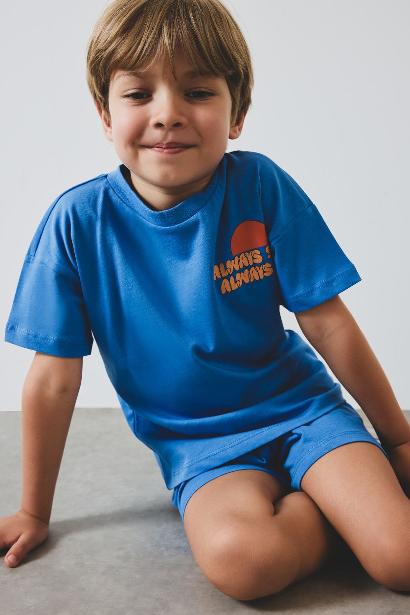 Baby Boy Light Royal Baby Boy Printed 2 Piece Set T-Shirt Shorts