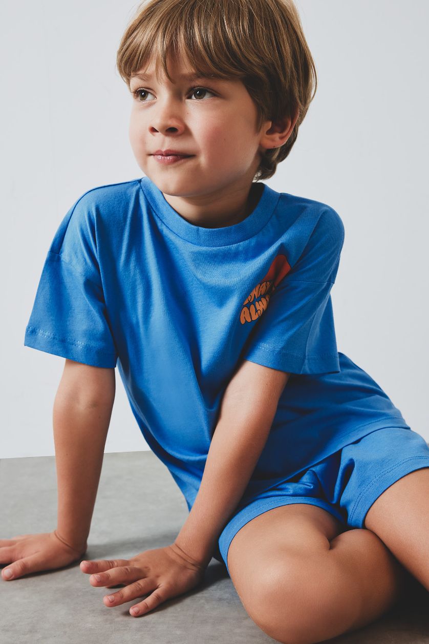 Baby Boy Light Royal Baby Boy Printed 2 Piece Set T-Shirt Shorts