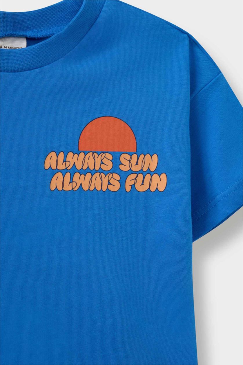 Baby Boy Light Royal Baby Boy Printed 2 Piece Set T-Shirt Shorts