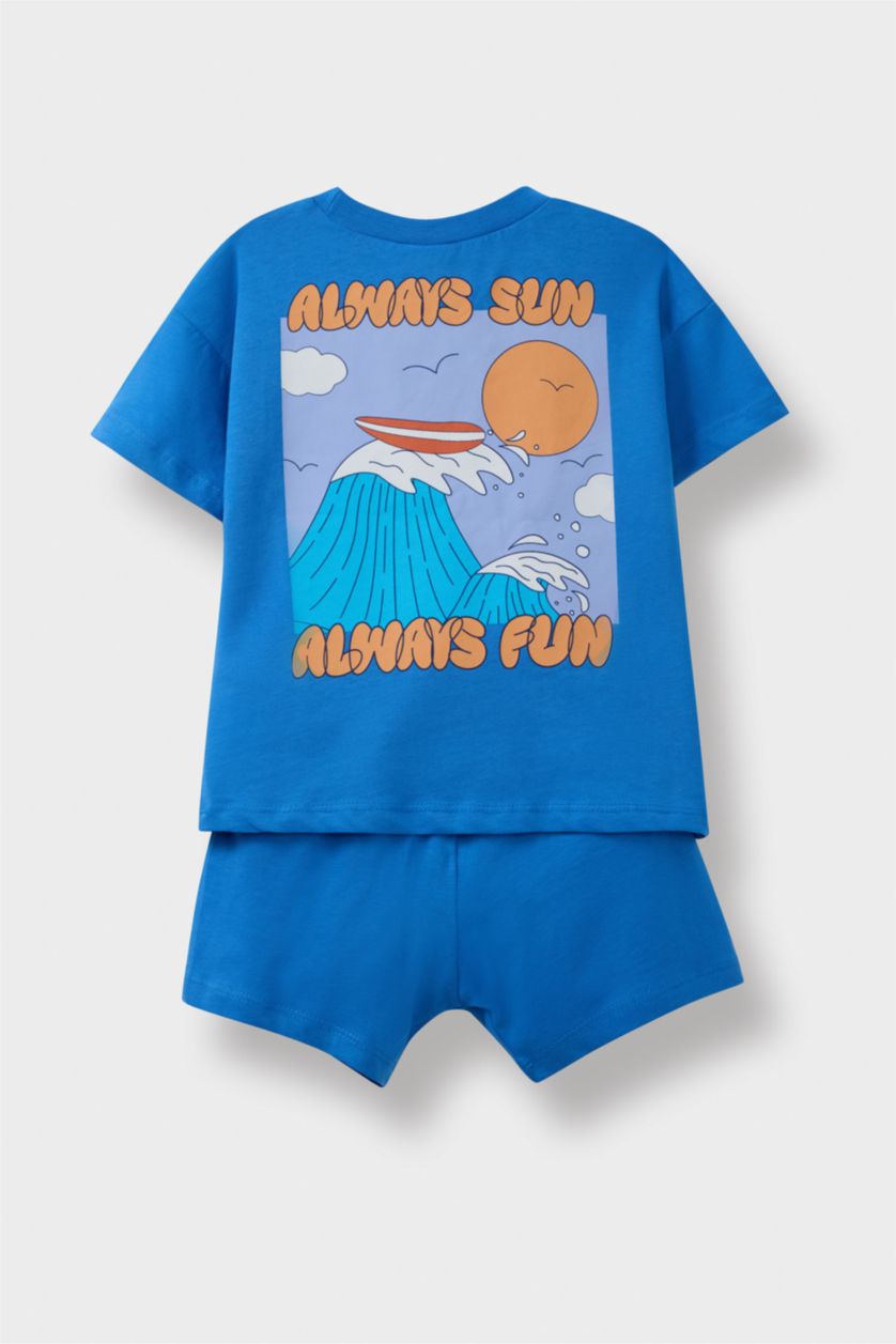 Baby Boy Light Royal Baby Boy Printed 2 Piece Set T-Shirt Shorts