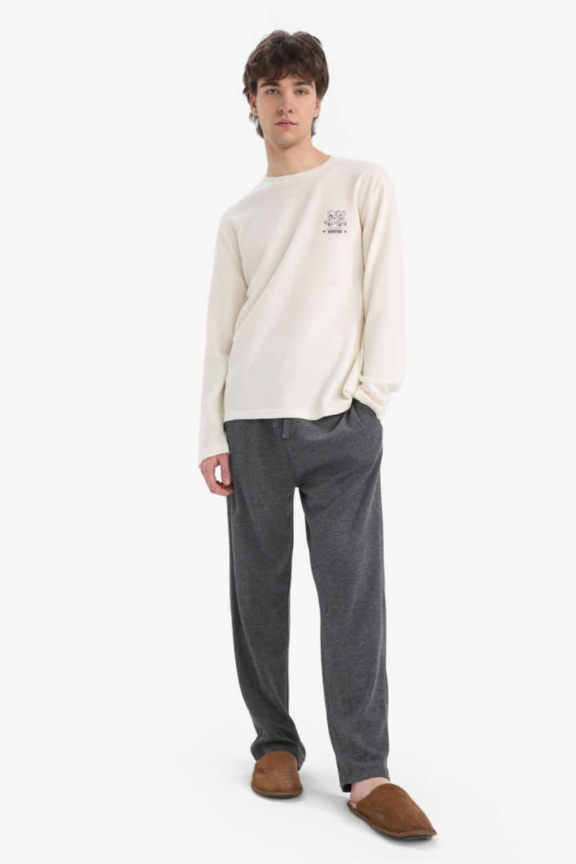 Ерлер экру релакс пішімі дөңгелек жаға жануар 2 Трикотаж жиынтығы