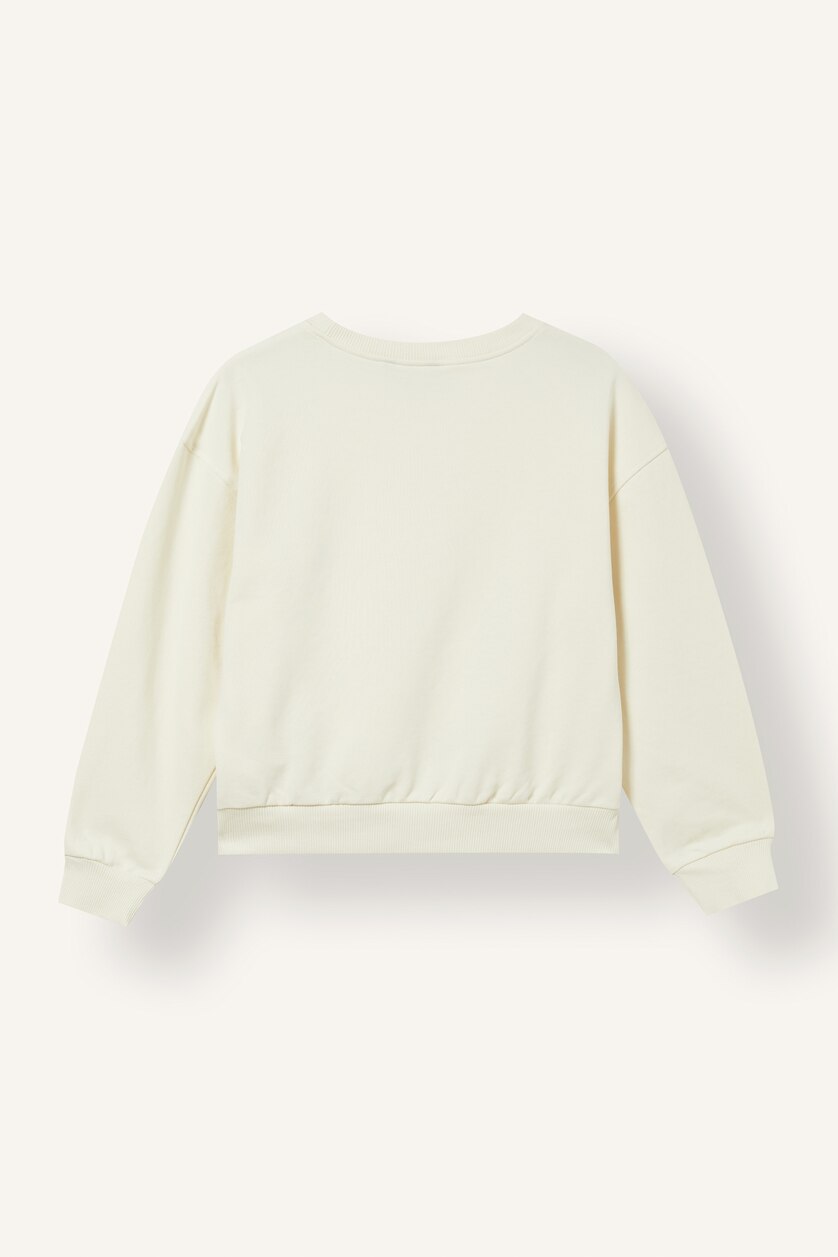 Young Girls - Teen Girls Ecru Girl Relaxed Fit Ecru Crew Neck Sweatshirt