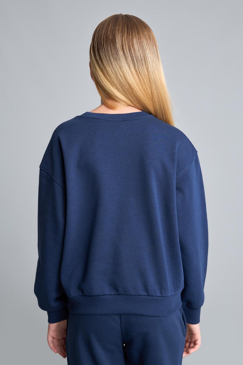 GIRLS & TEENS NAVY Girl Relaxed Fit Navy Crew Neck Sweatshirt