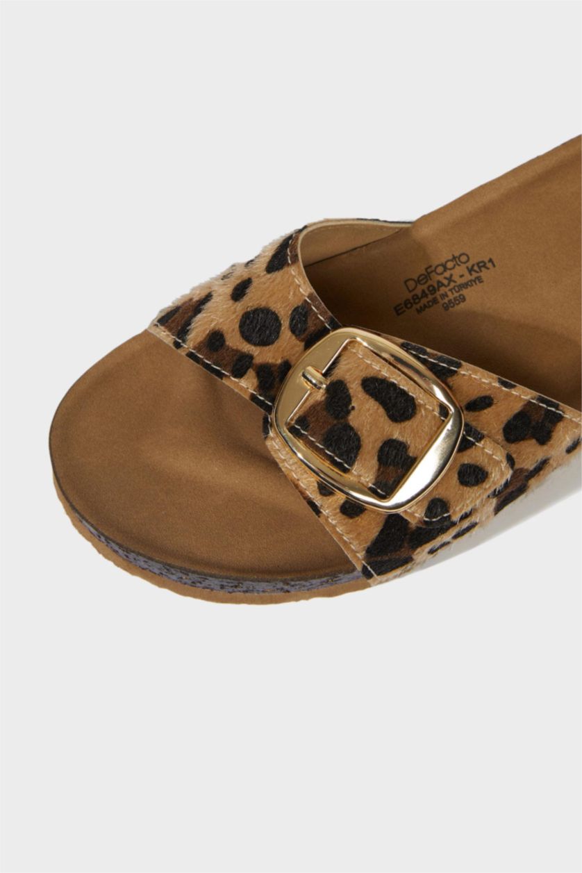 Kadın Karma Kadın Düz Taban Tek Bantlı Suni Deri Terlik