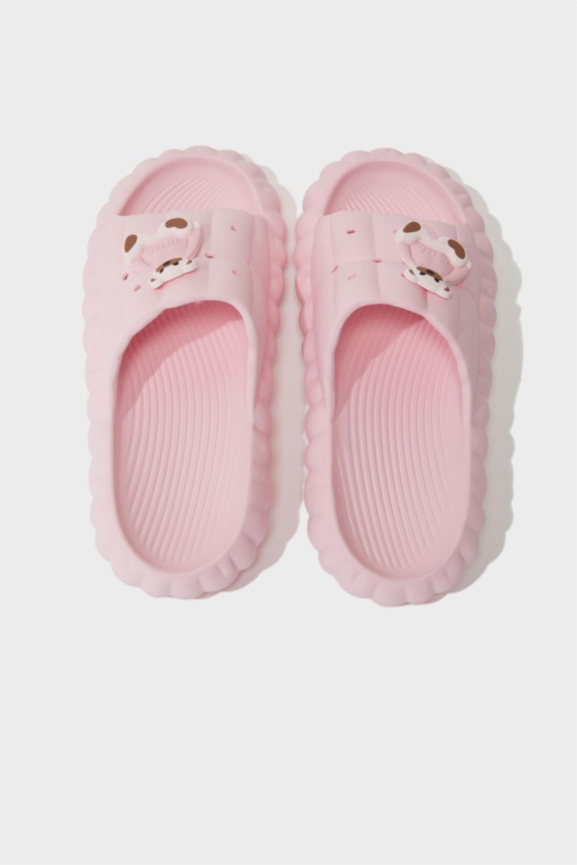 نساء زهري فاتح شبشب نسائي بكعب مسطح بشريط مفرد