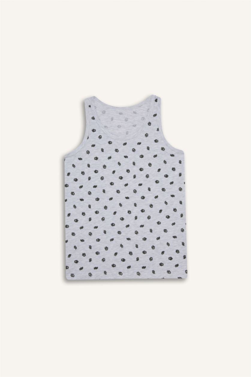 Erkek Çocuk - Genç Erkek Beyaz Erkek Çocuk Kaktüs Desenli 2'li Atlet