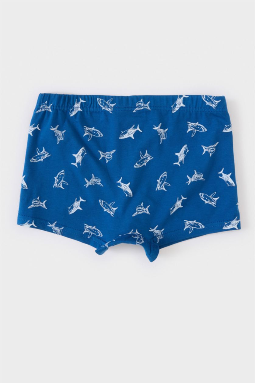 Erkek Çocuk - Genç Erkek Koyu Mavi Erkek Çocuk Hayvan Desenli 3'lü Boxer