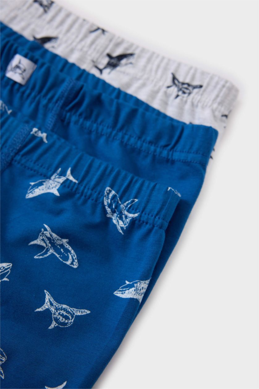 Erkek Çocuk - Genç Erkek Koyu Mavi Erkek Çocuk Hayvan Desenli 3'lü Boxer