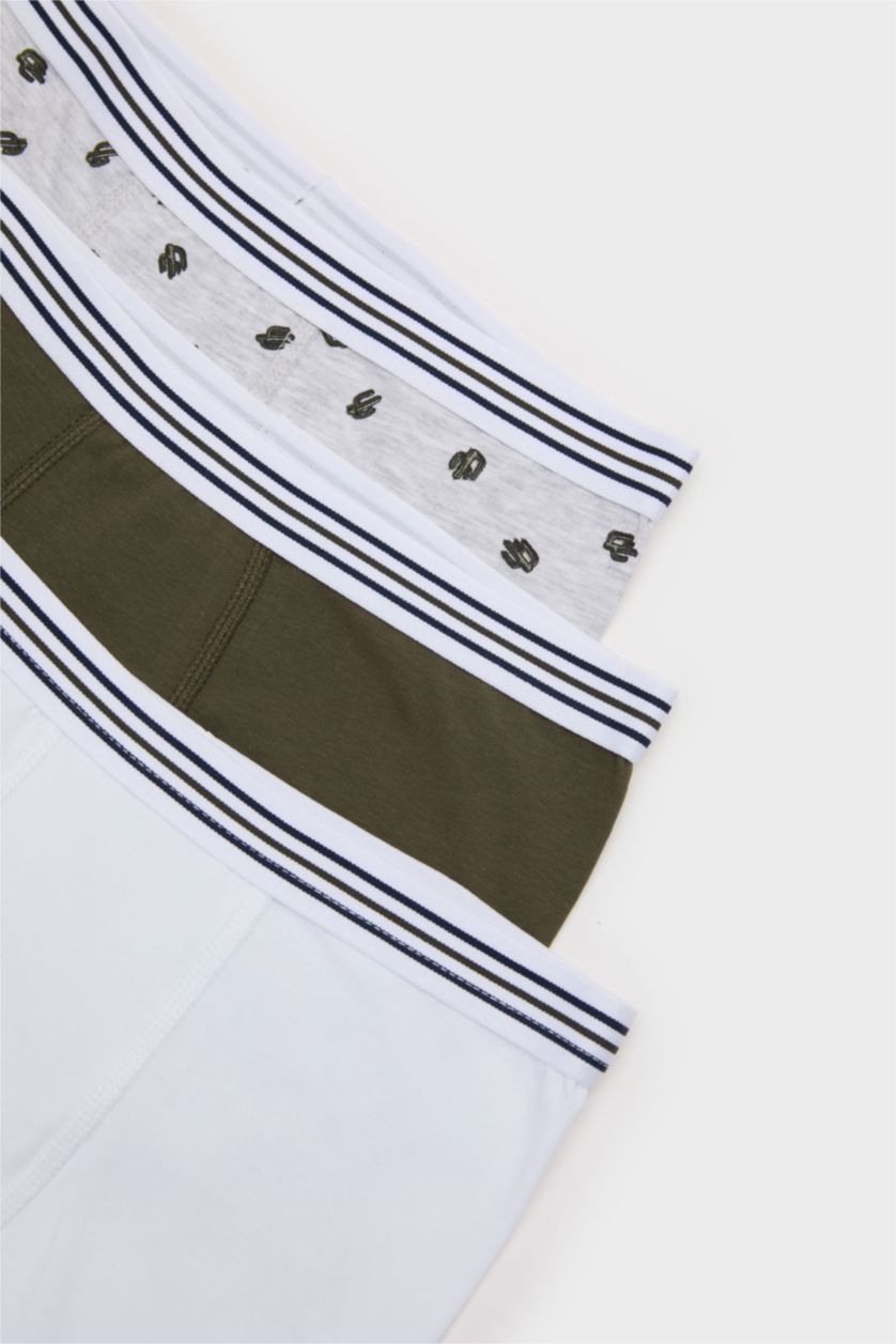 Boys & Teens White Boy Cactus Patterned 3 Piece Boxer