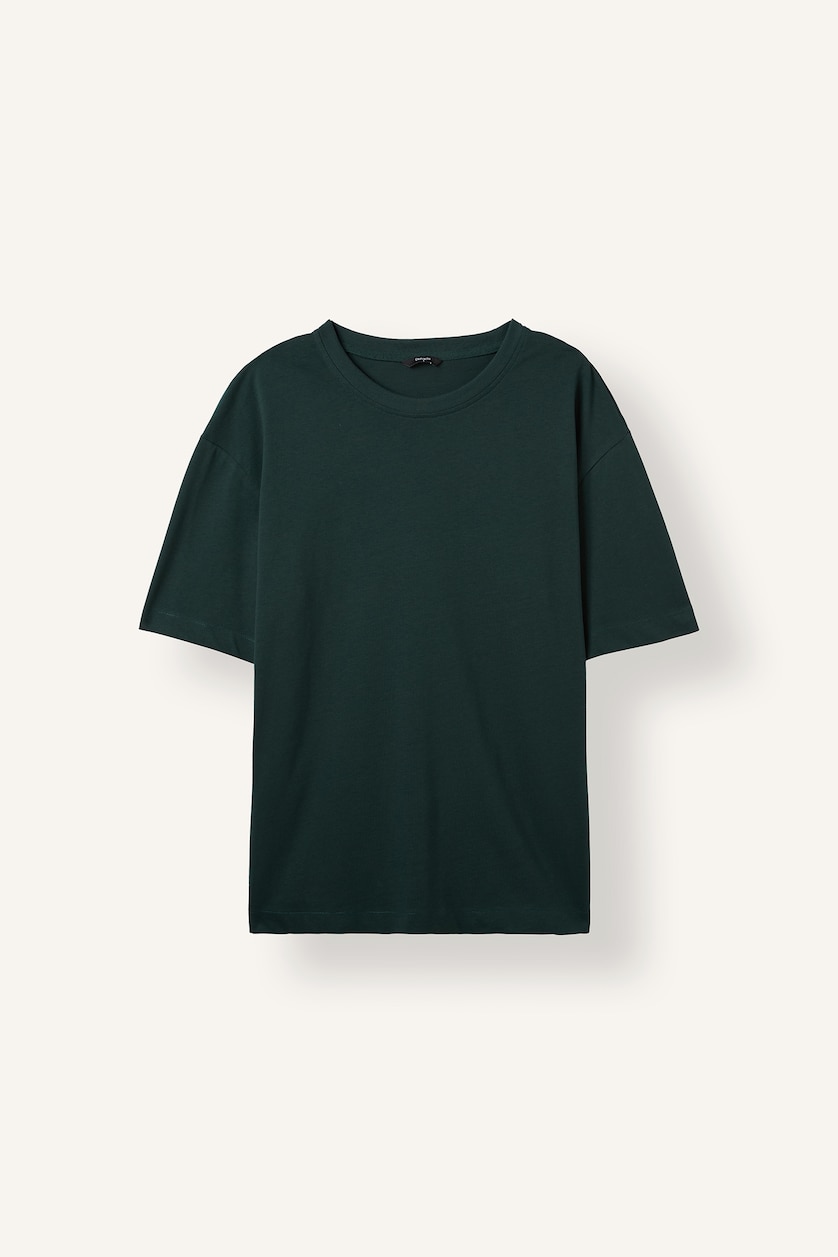 Men Dark Green Oversize Fit Short Sleeve T-Shirt