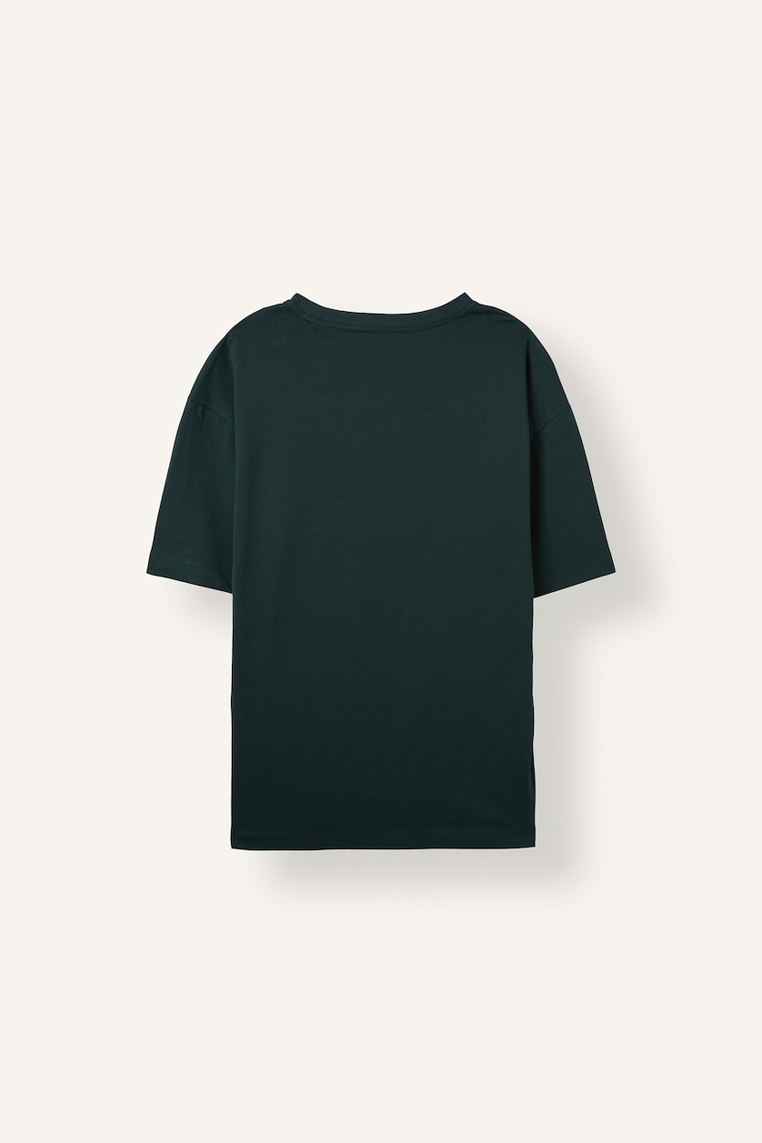 Men Dark Green Oversize Fit Short Sleeve T-Shirt