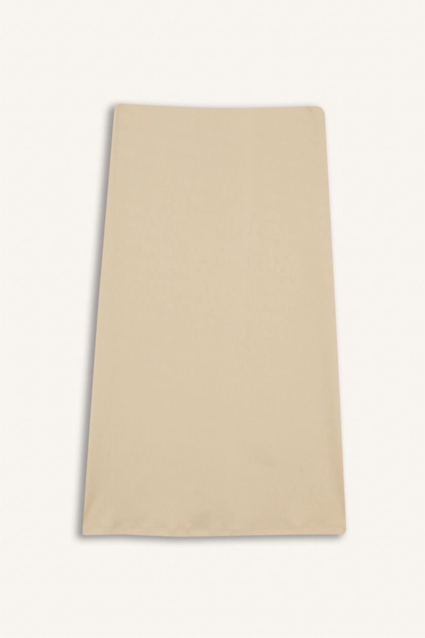 WOMAN Beige Pencil Skirt Camisole Normal Waist Midi Knitted Skirt