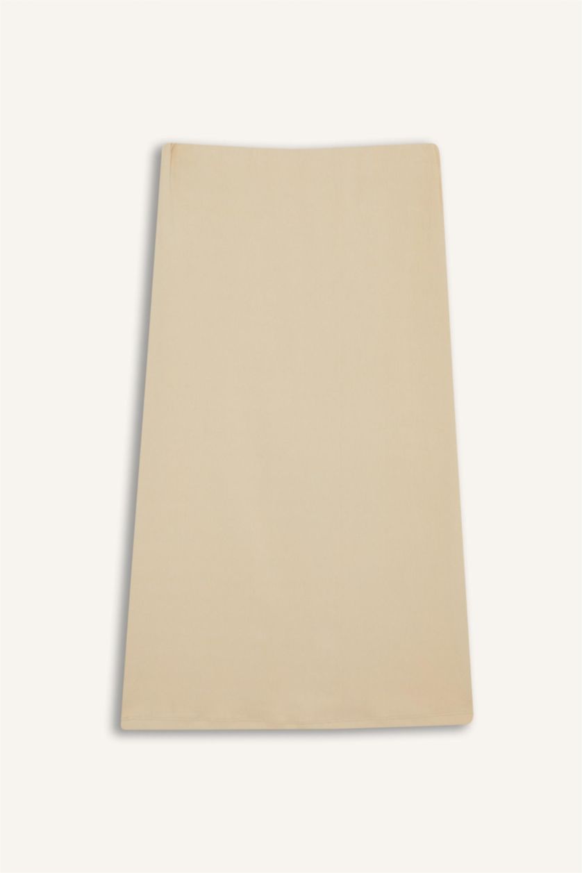 WOMAN Beige Pencil Skirt Camisole Normal Waist Midi Knitted Skirt