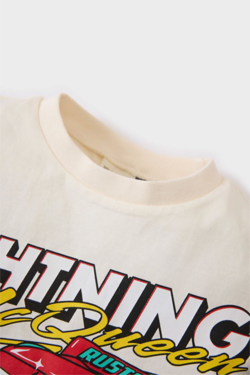 طفل صغير بيج فاتح سيت ولادي تيشيرت وشورت من Cars - قطعتين