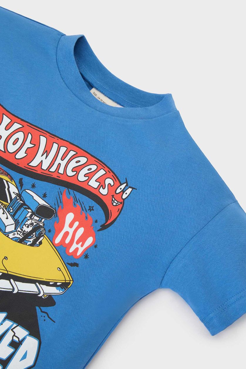 BÉBÉ GARÇON Bleu Ensemble T-shirt imprimé Hot Wheels et Short pour garçon