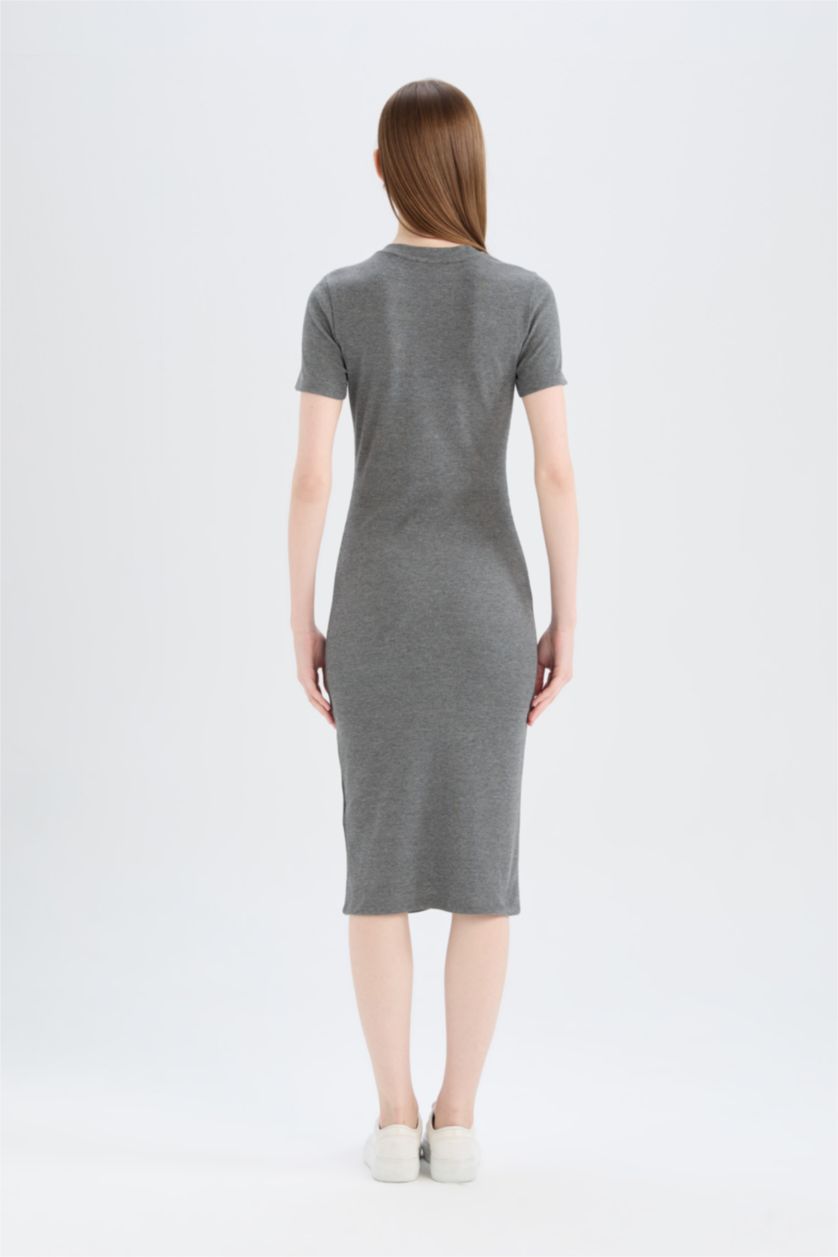 نساء أنثرا فستان ميدي نص ردن مضلع بوديكون بياخة مستديرة