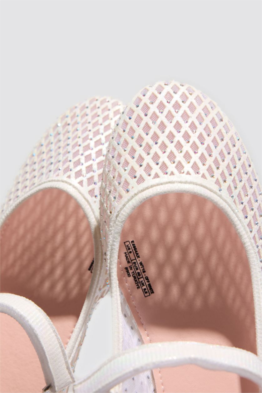 نساء اوف وايت حذاء فلات بناتي بكعب مسطح