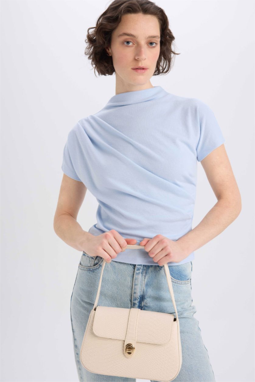Women Beige Faux Leather