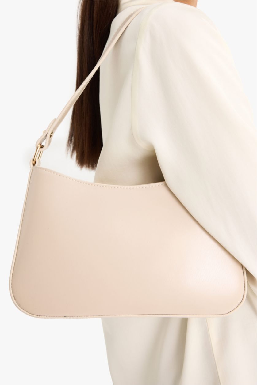 Kadın Bej Suni Deri Omuz Çantası