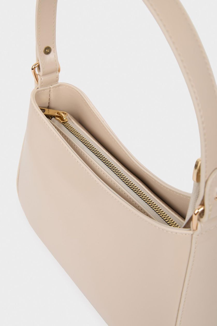 Kadın Bej Suni Deri Omuz Çantası