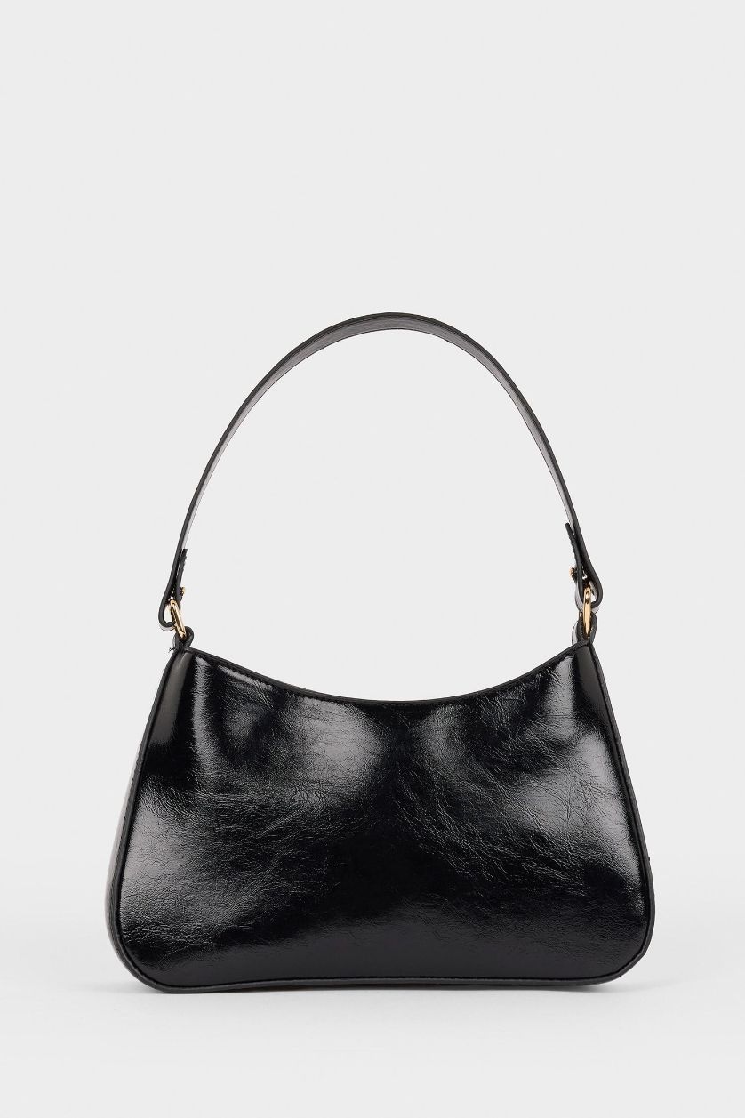 Kadın Siyah Suni Deri Omuz Çantası