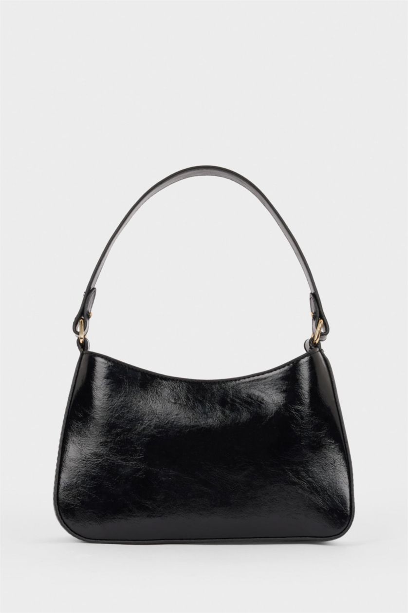 Kadın Siyah Suni Deri Omuz Çantası