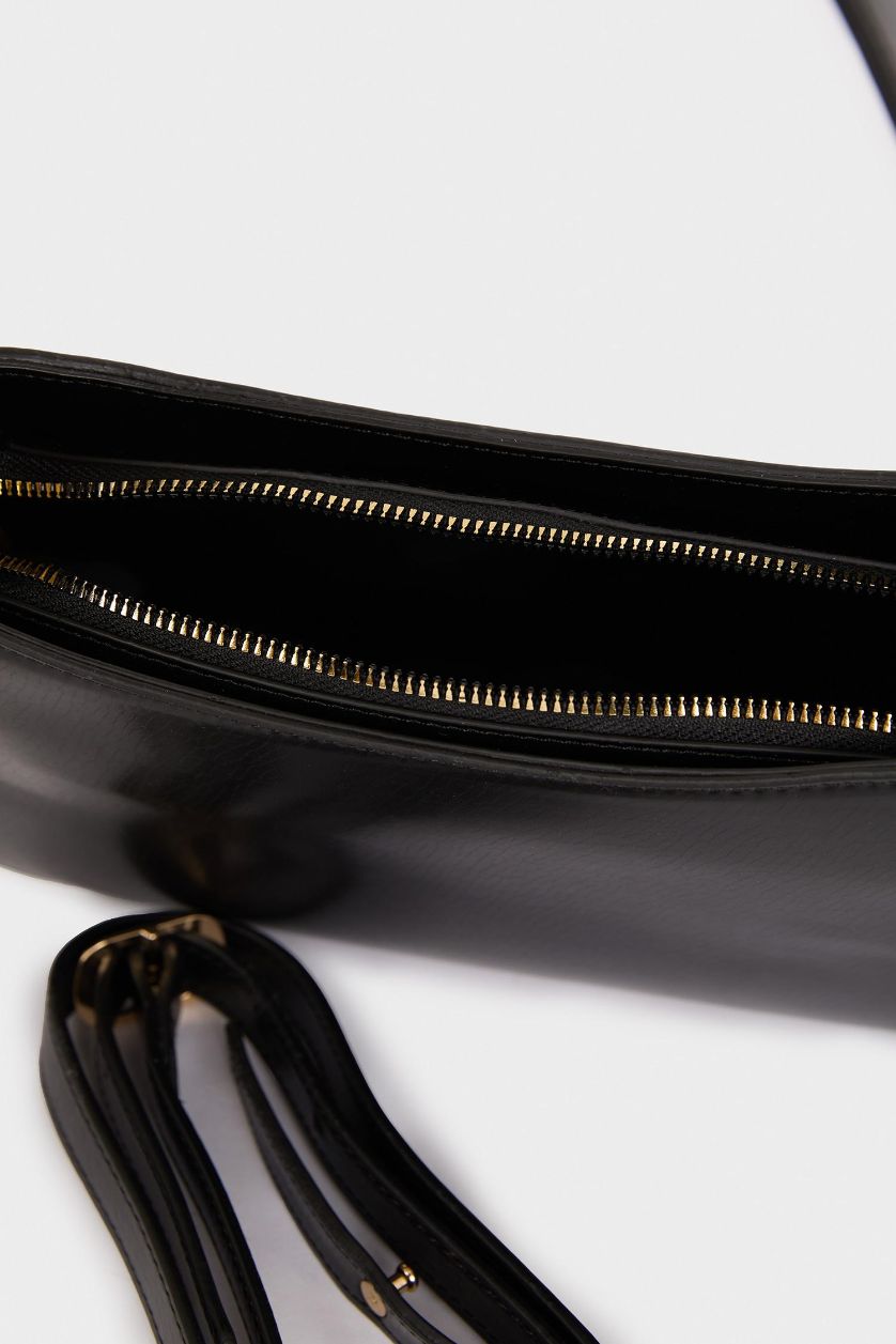 Kadın Siyah Suni Deri Omuz Çantası