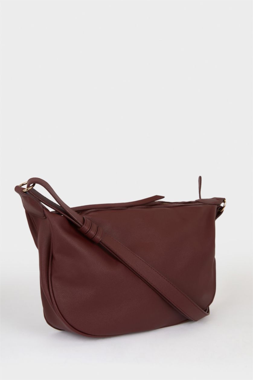 Kadın Bordo Kadın Suni Deri Omuz Çantası