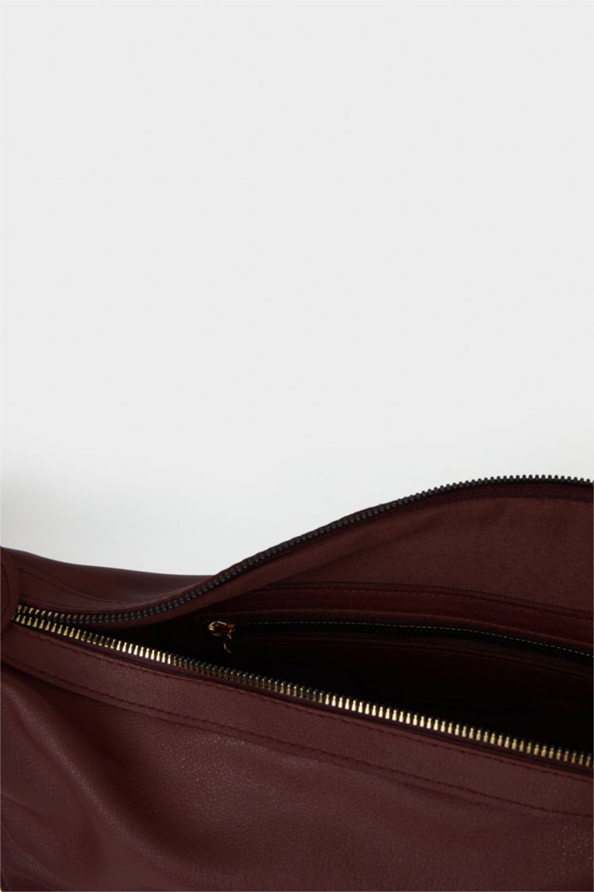 Kadın Bordo Kadın Suni Deri Omuz Çantası