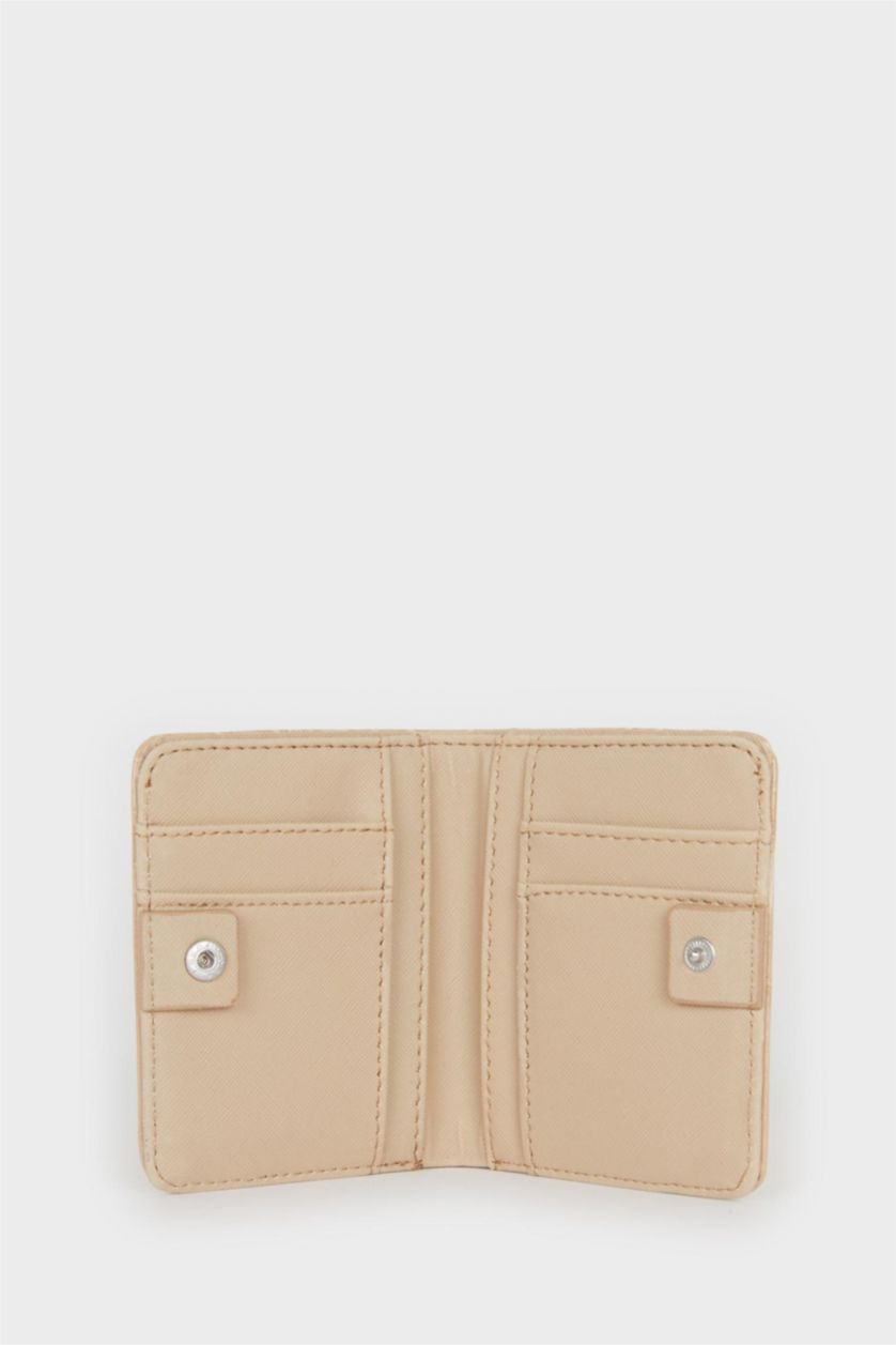 Woman Beige Woman Faux Leather Wallets